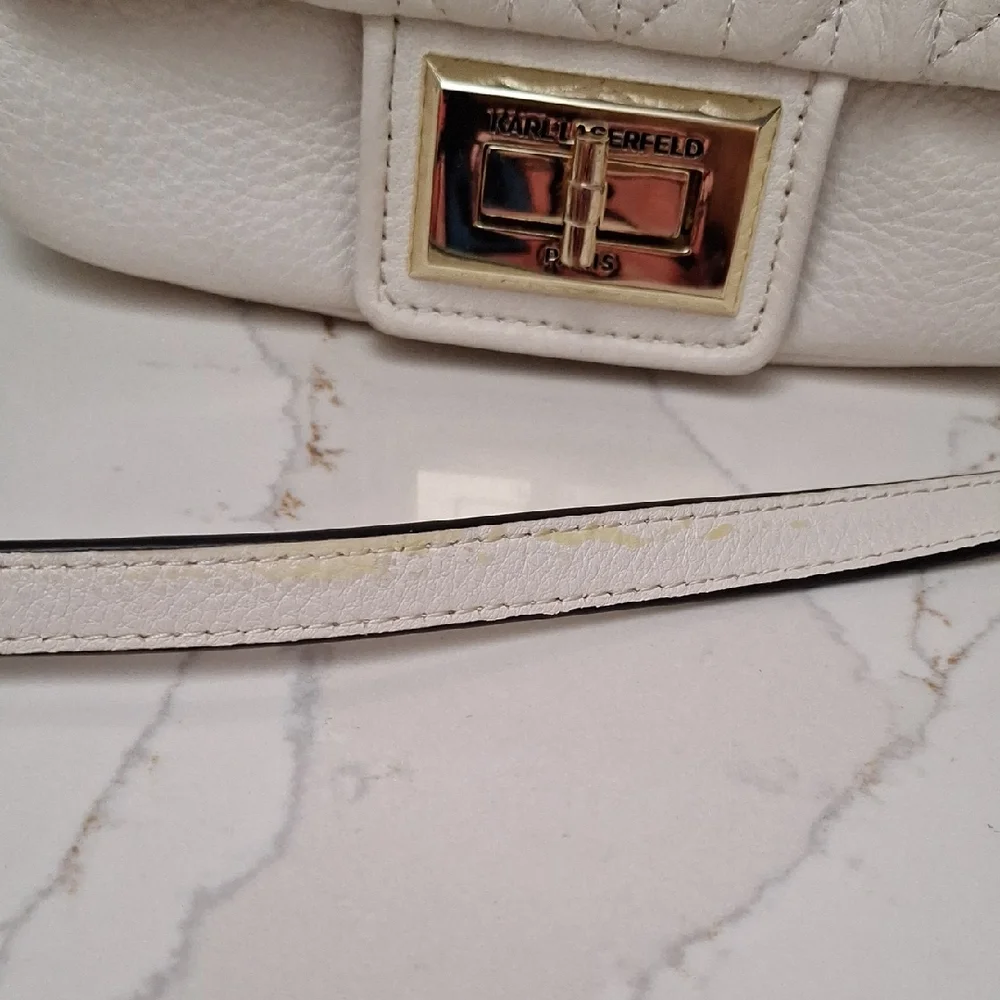 Karl Lagerfeld Paris Agyness Quilted Leather Crossbody Bag Purse - Picture 12 of 16